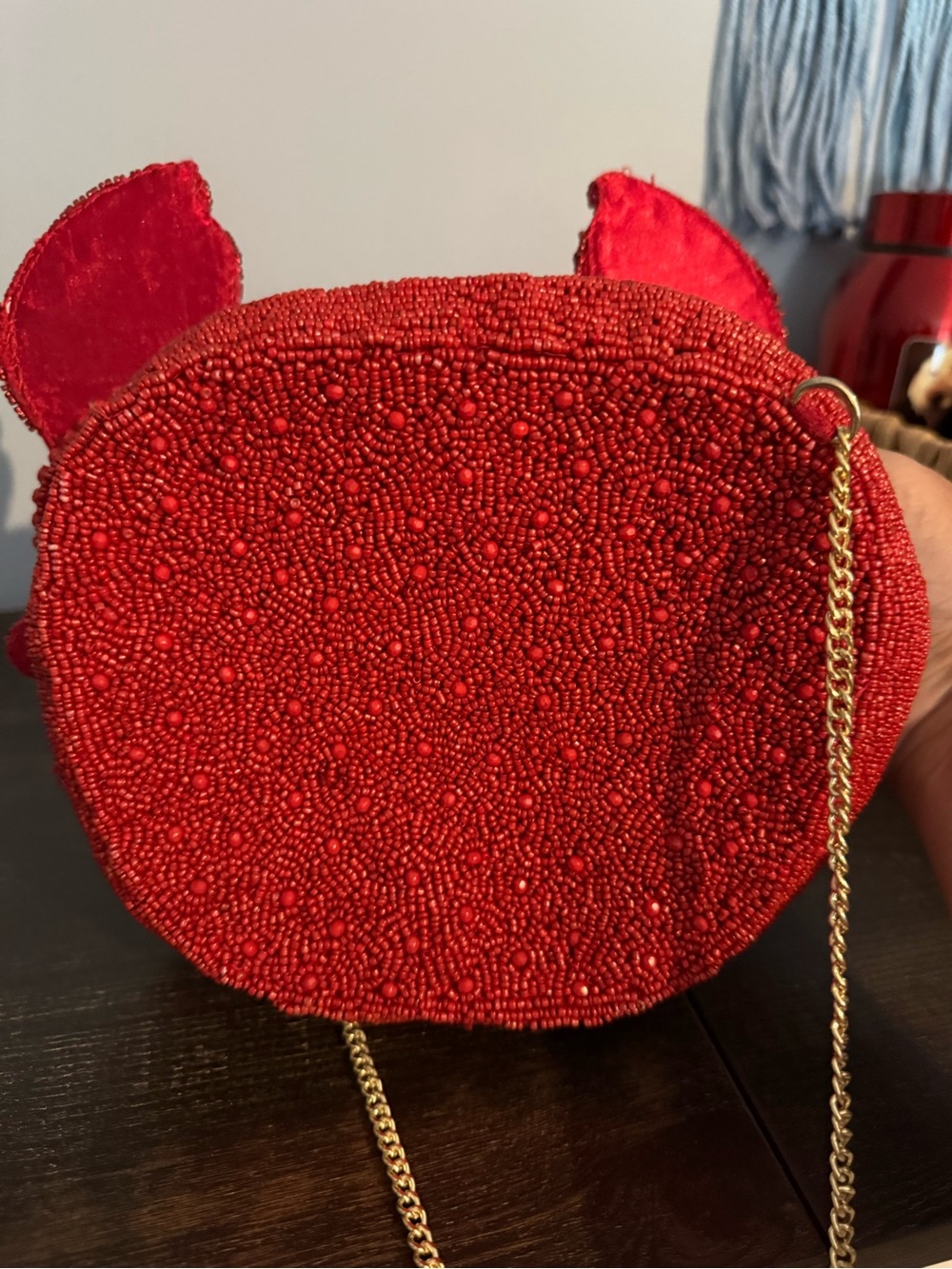 Hand-Beaded Red Crab Crossbody Bag - Picture 3 of 3